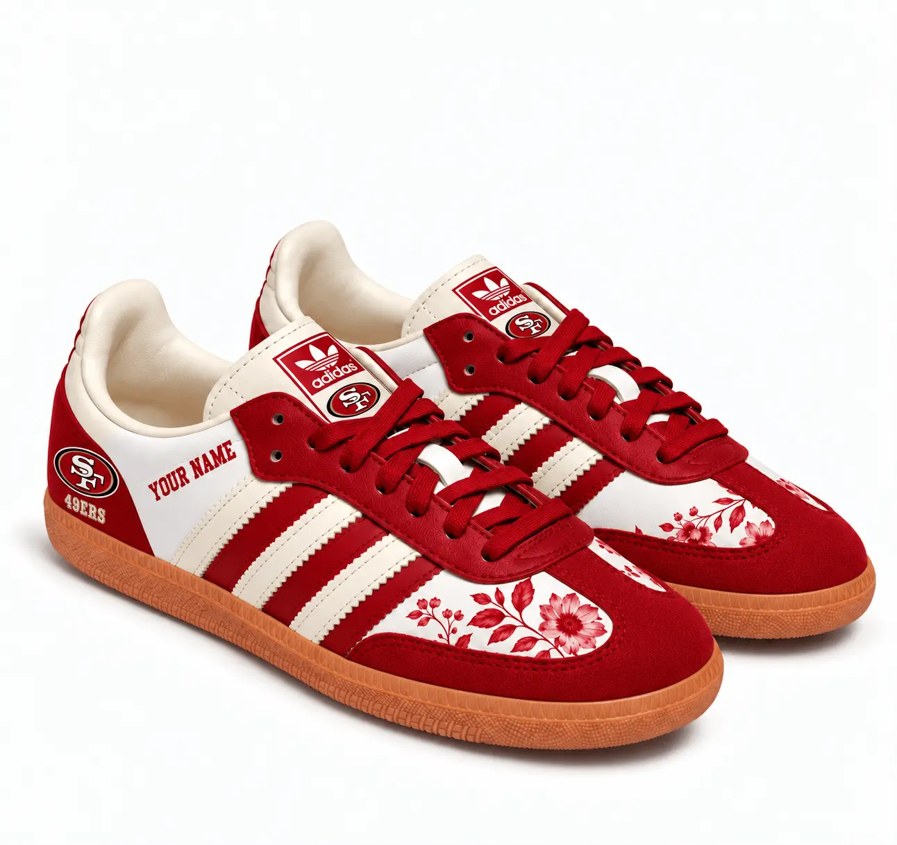 San Francisco 49ers | Premium NFL Team Spirit Floral Heritage Samba Shoes TD