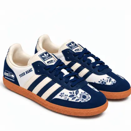 Seattle Seahawks | Premium NFL Team Spirit Floral Heritage Samba Shoes TD