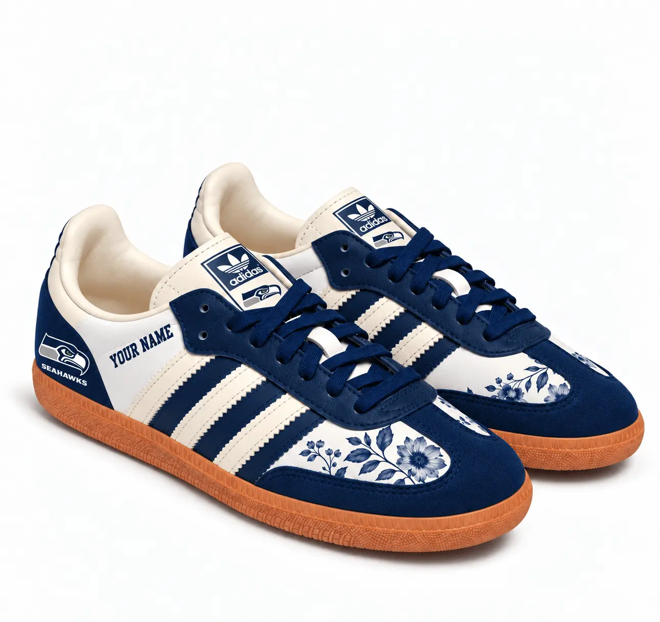 Seattle Seahawks | Premium NFL Team Spirit Floral Heritage Samba Shoes TD