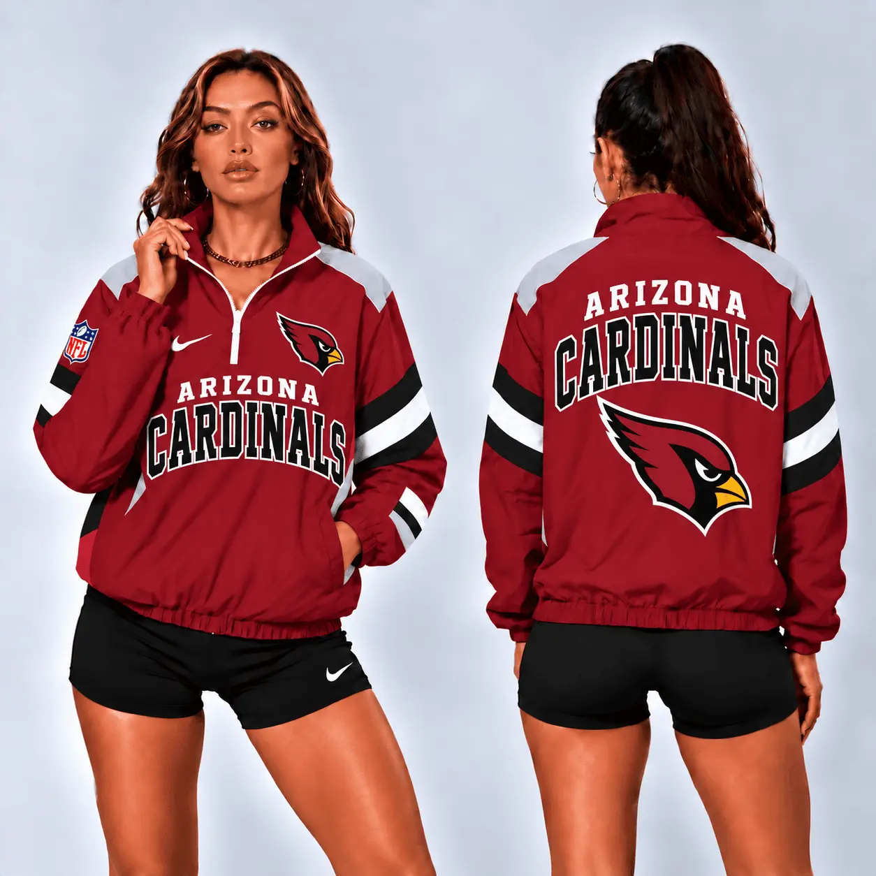 Arizona Cardinals | Premium NFL Retro Colorblock Zipper Jackets NTT