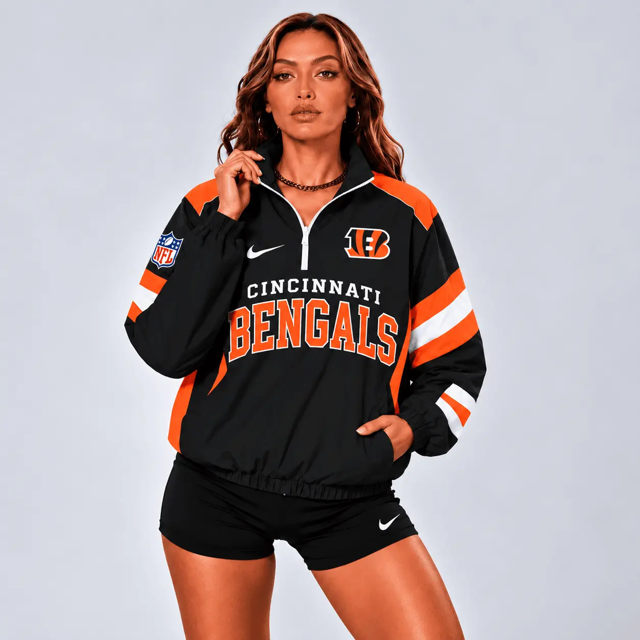 Cincinnati Bengals | Premium NFL Retro Colorblock Zipper Jackets NTT - Image 2