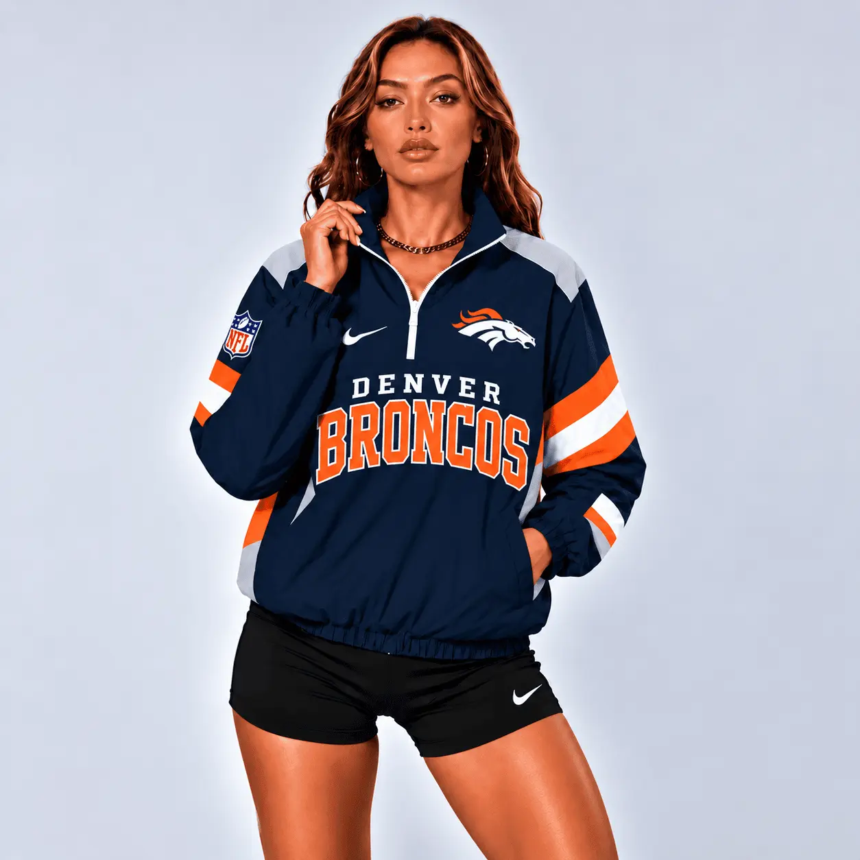 Denver Broncos | Premium NFL Retro Colorblock Zipper Jackets NTT - Image 2