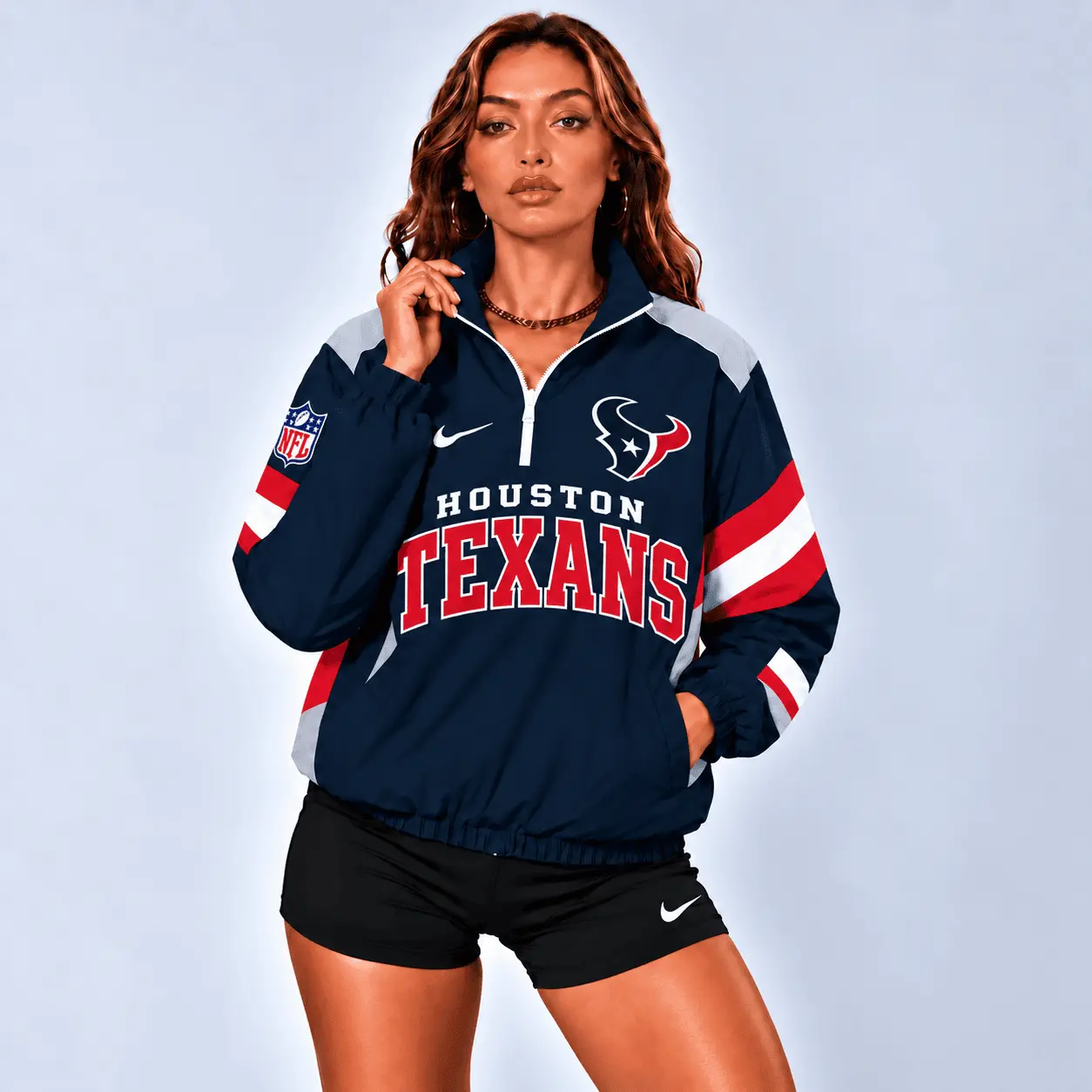 Houston Texans | Premium NFL Retro Colorblock Zipper Jackets NTT - Image 2