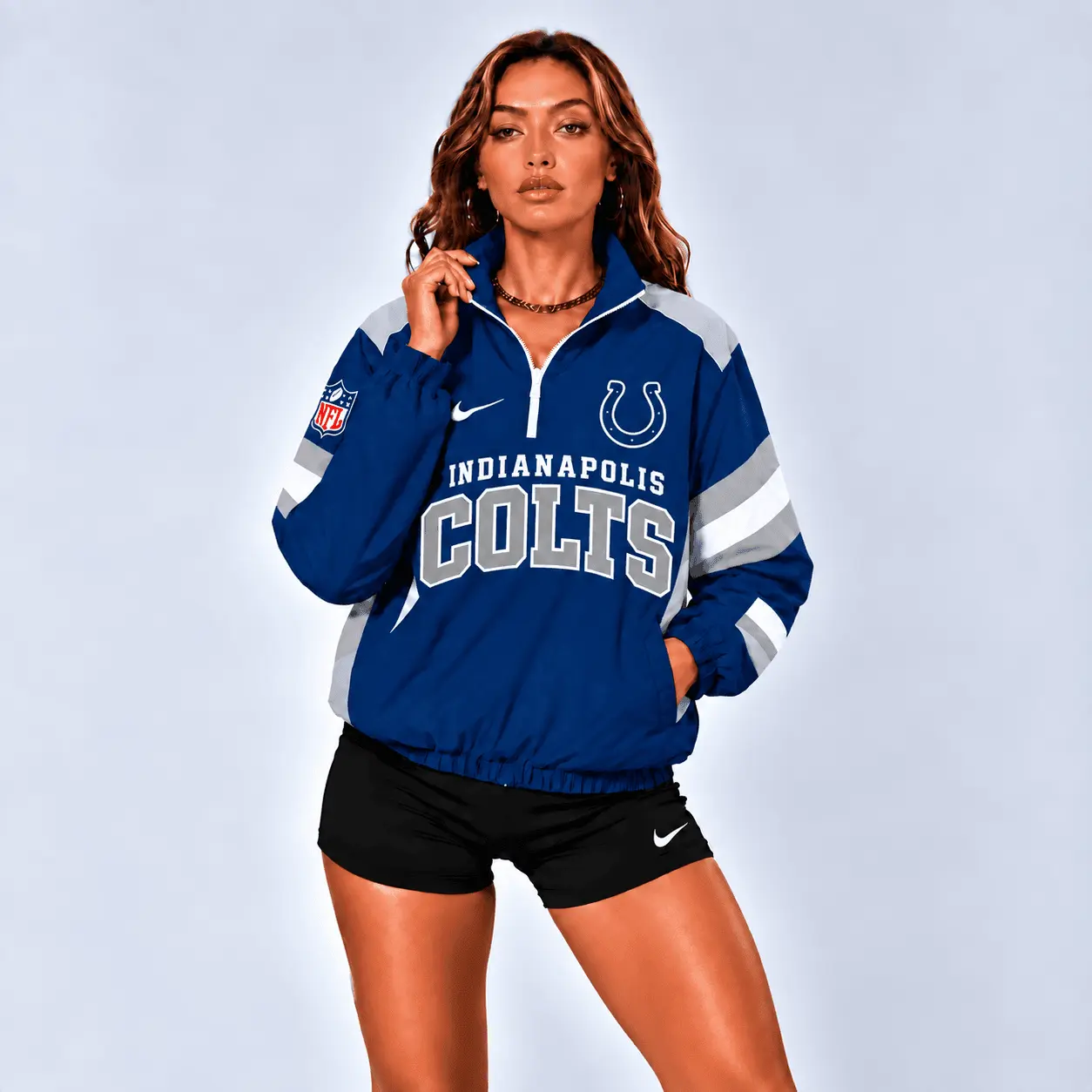 Indianapolis Colts | Premium NFL Retro Colorblock Zipper Jackets NTT - Image 2