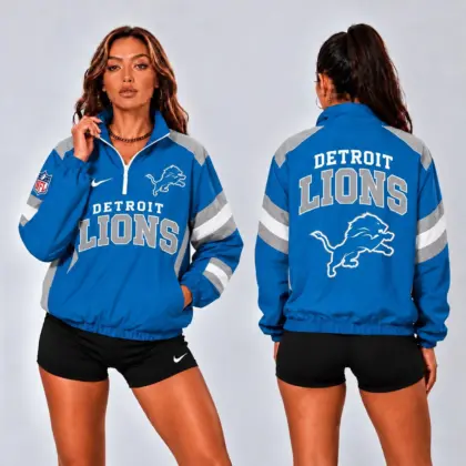 Detroit Lions | Premium NFL Retro Colorblock Zipper Jackets NTT