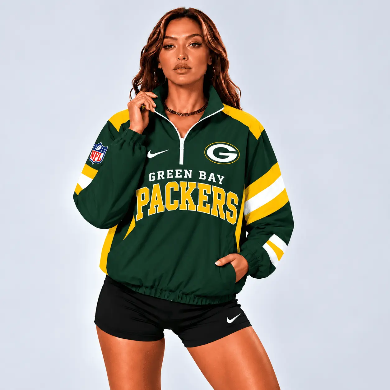 Green Bay Packers | Premium NFL Retro Colorblock Zipper Jackets NTT - Image 2