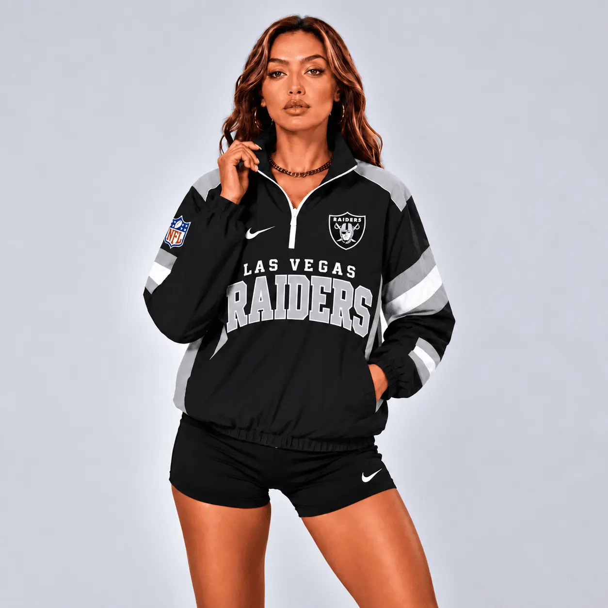 Las Vegas Raiders | Premium NFL Retro Colorblock Zipper Jackets NTT - Image 2