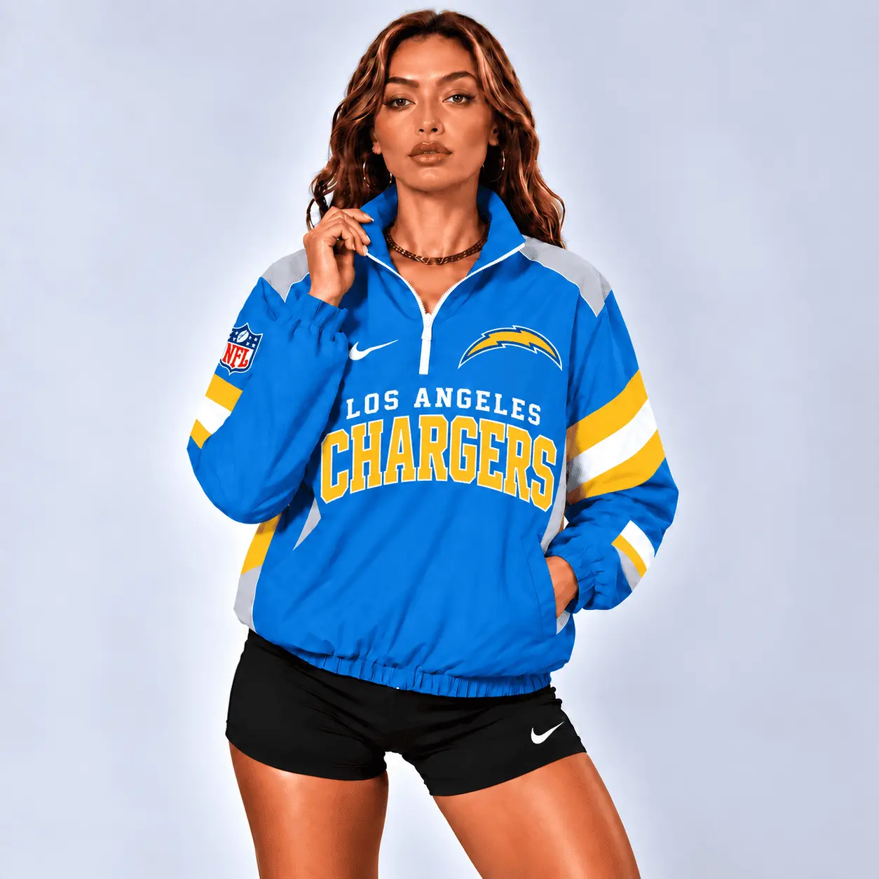 Los Angeles Chargers | Premium NFL Retro Colorblock Zipper Jackets NTT - Image 2