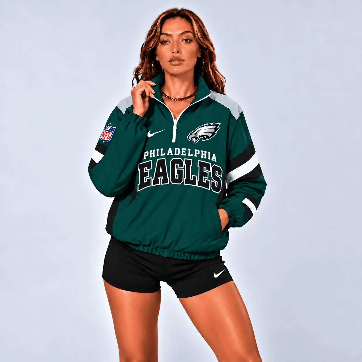 Philadelphia Eagles | Premium NFL Retro Colorblock Zipper Jackets NTT - Image 2