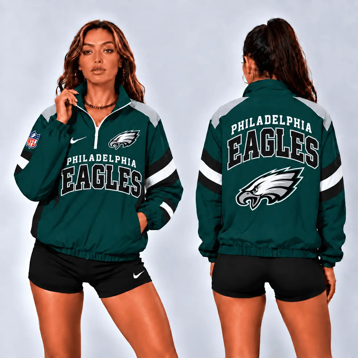 Philadelphia Eagles | Premium NFL Retro Colorblock Zipper Jackets NTT