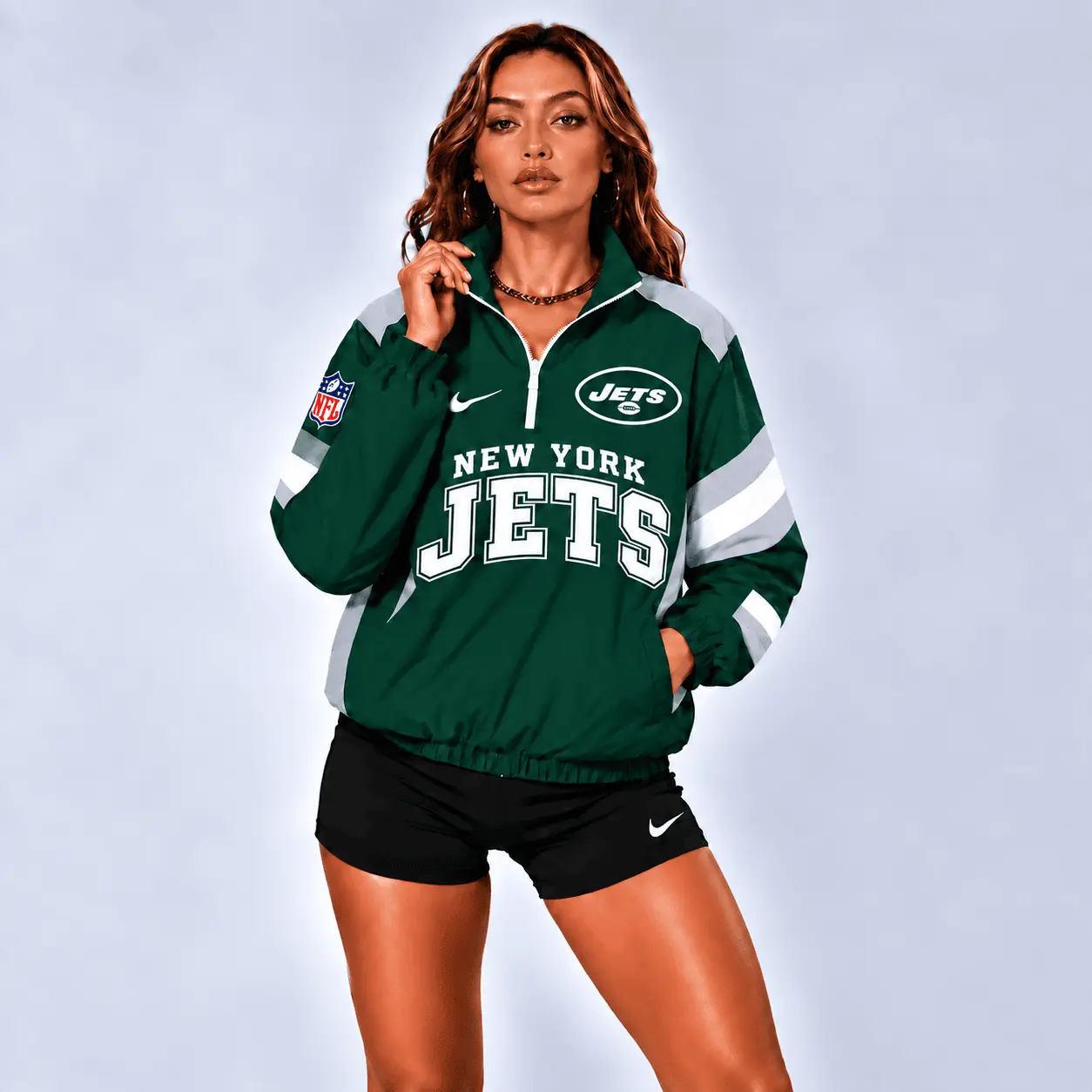 New York Jets | Premium NFL Retro Colorblock Zipper Jackets NTT - Image 3