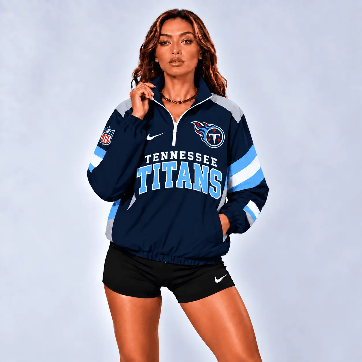 Tennessee Titans | Premium NFL Retro Colorblock Zipper Jackets NTT - Image 2