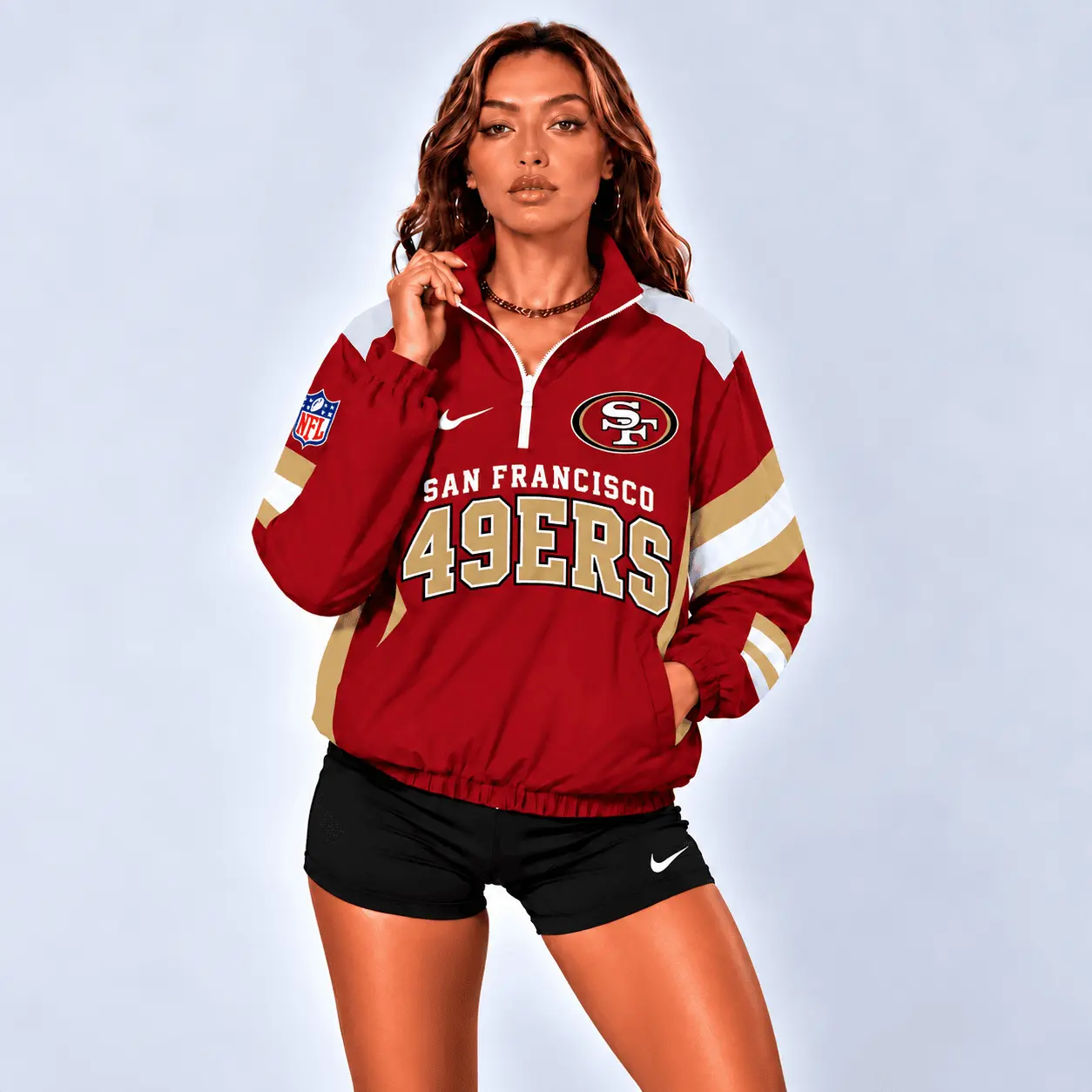 San Francisco 49ers | Premium NFL Retro Colorblock Zipper Jackets NTT - Image 2