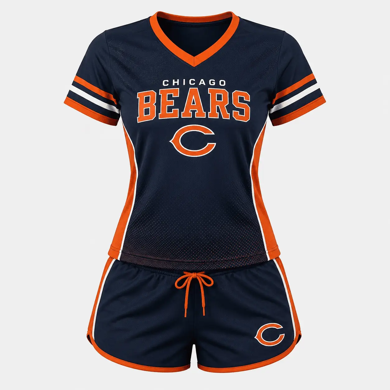 Chicago Bears | Premium NFL Women's Gridiron Comfort V-neck & Short Set NTD