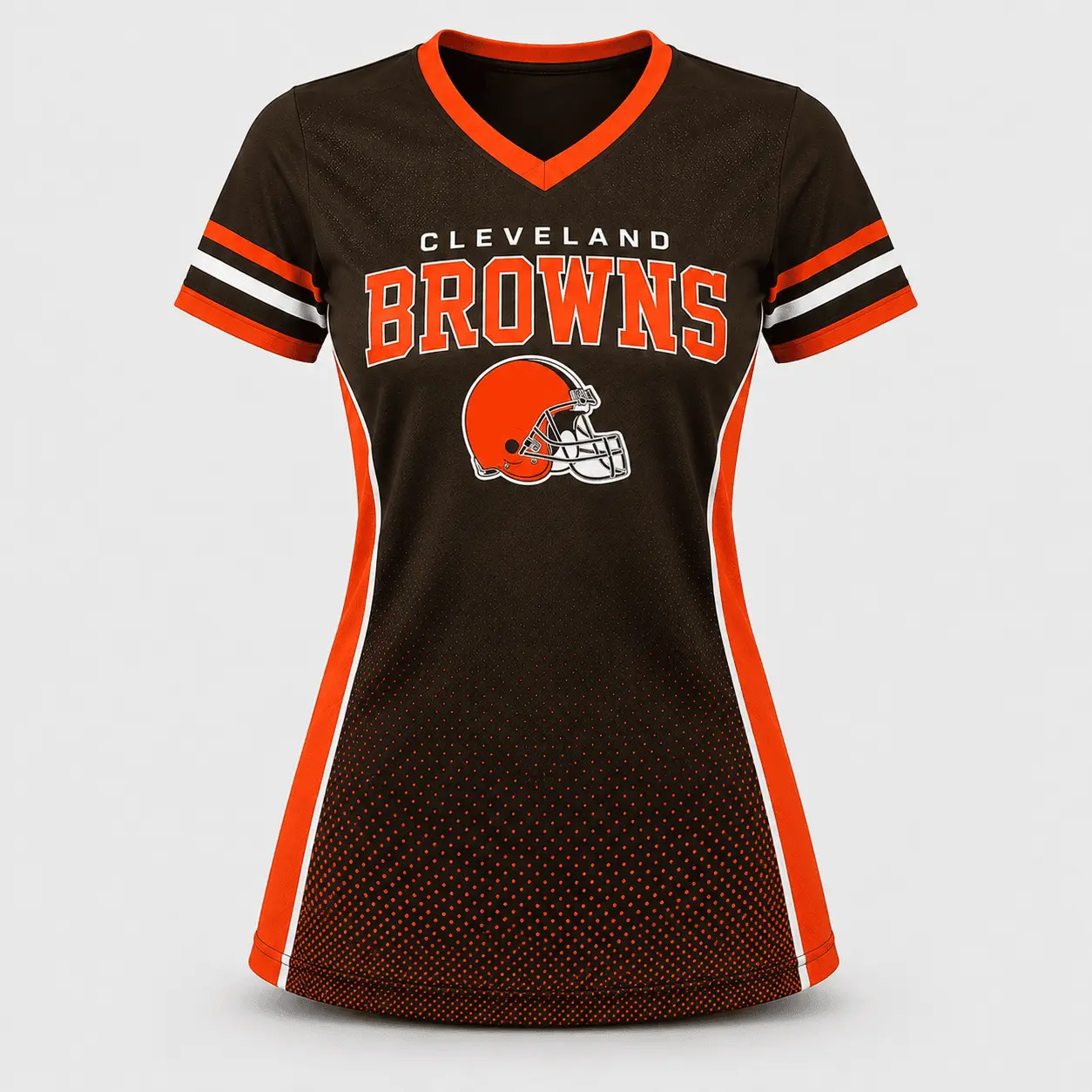 Cleveland Browns | Premium NFL Women's Gridiron Comfort V-neck & Short Set NTD - Image 3
