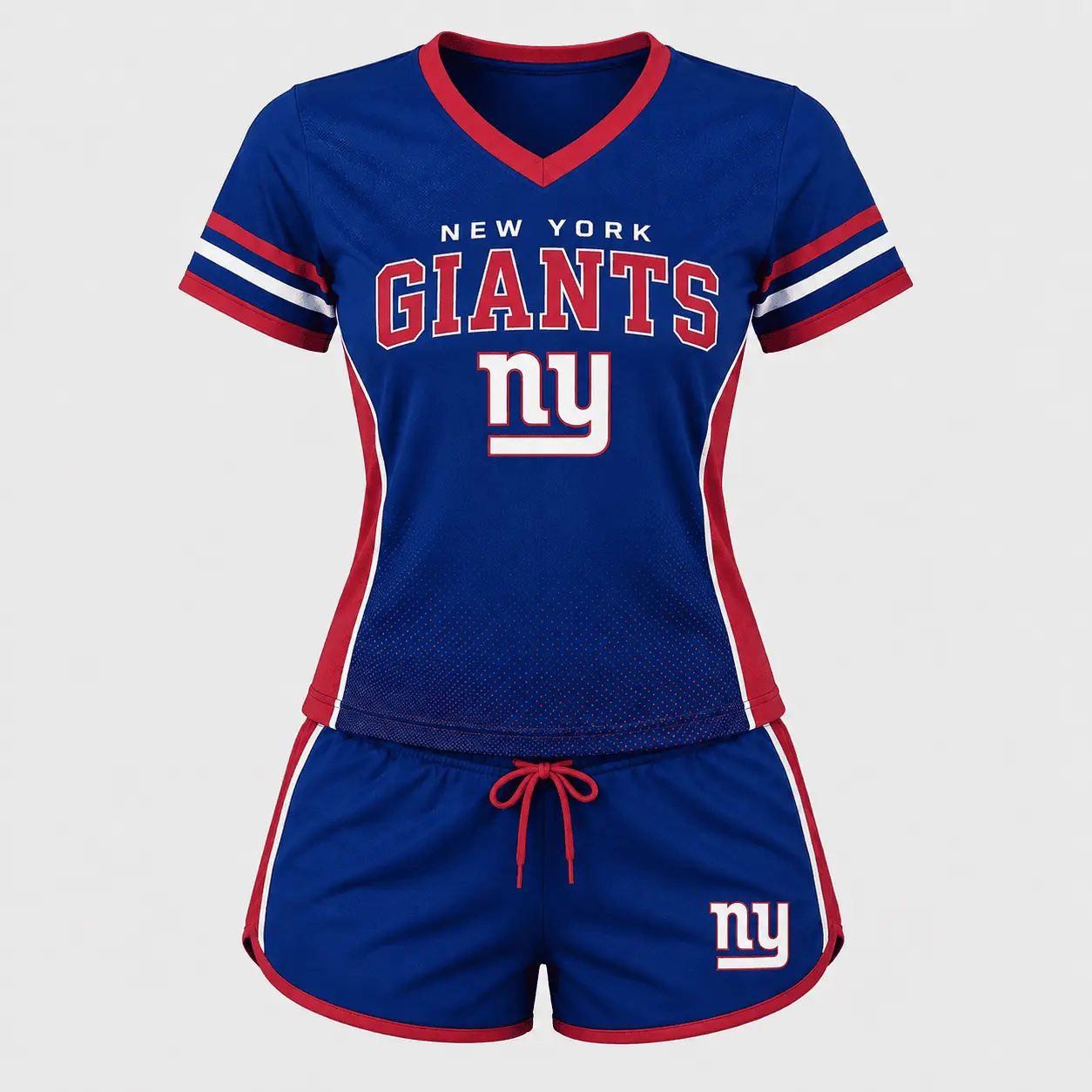 New York Giants | Premium NFL Women's Gridiron Comfort V-neck & Short Set NTD