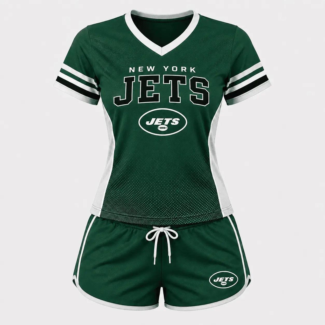 New York Jets | Premium NFL Women's Gridiron Comfort V-neck & Short Set NTD
