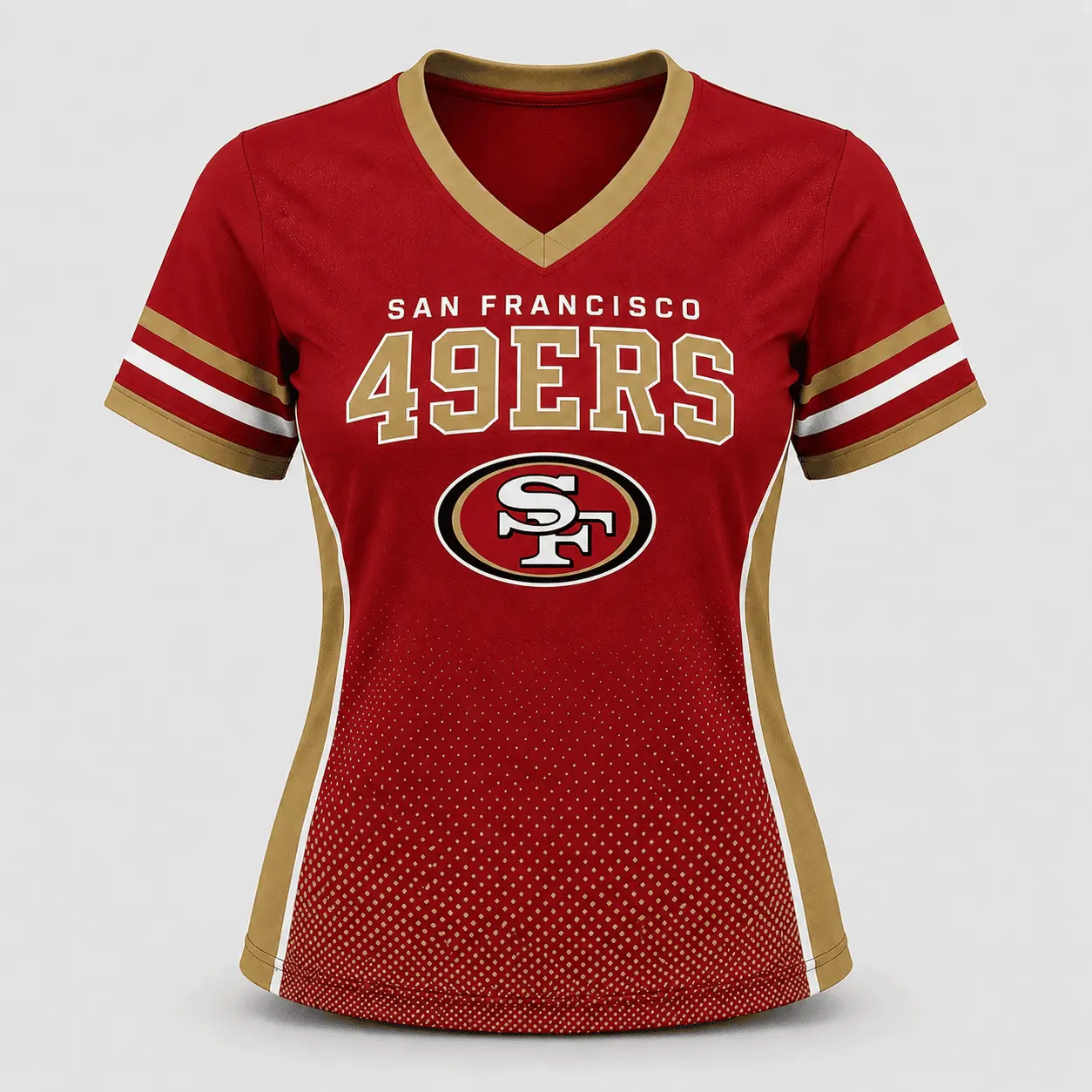 San Francisco 49ers | Premium NFL Women's Gridiron Comfort V-neck & Short Set NTD - Image 3