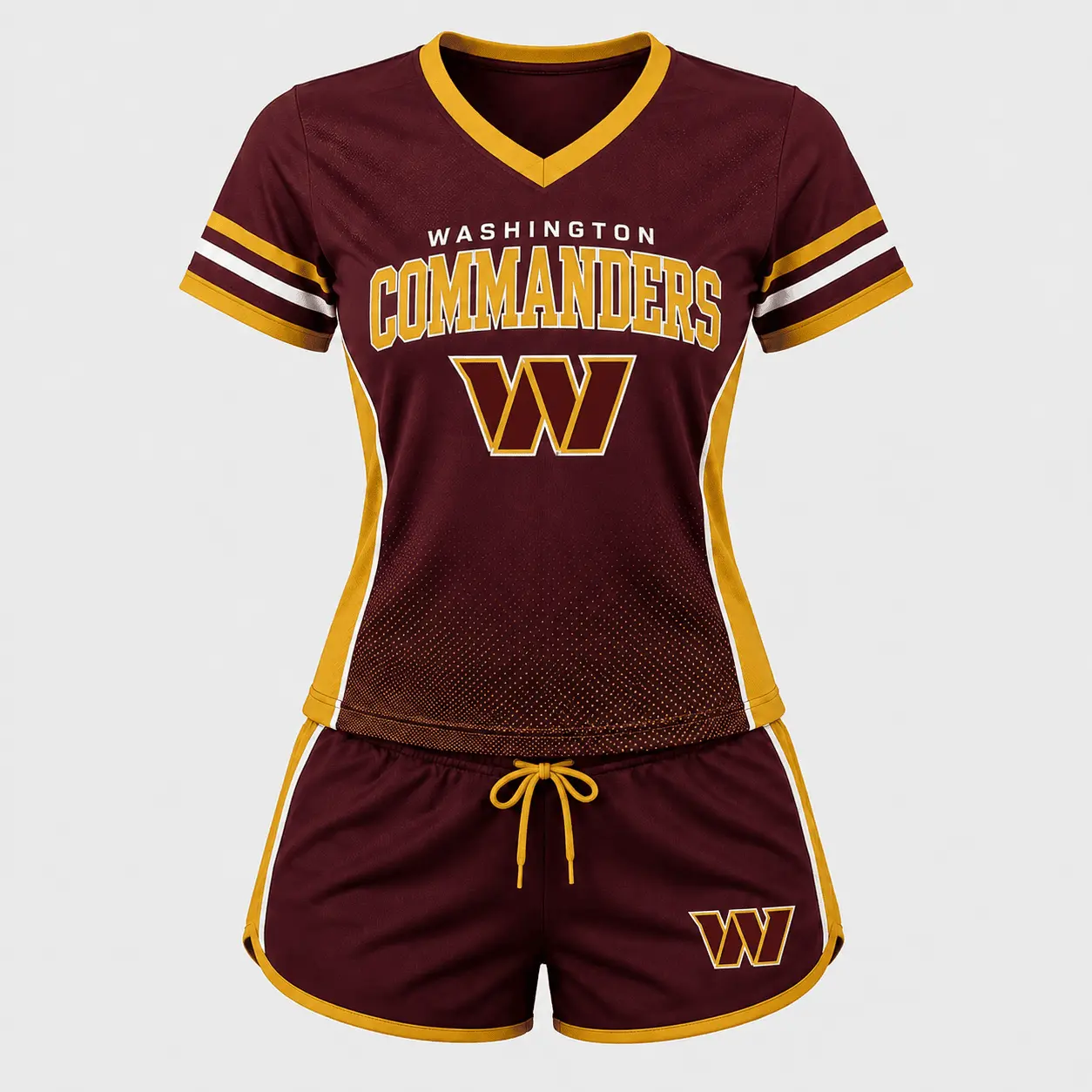Washington Commanders | Premium NFL Women's Gridiron Comfort V-neck & Short Set NTD