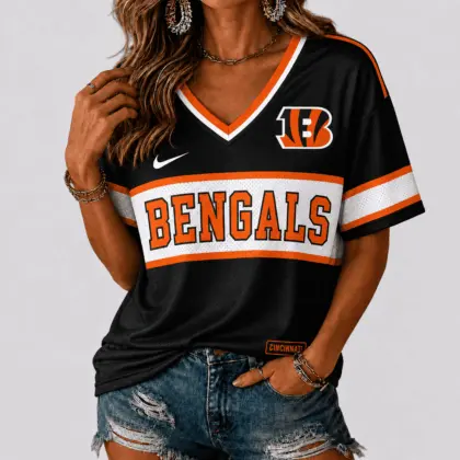 Cincinnati Bengals | Premium NFL Varsity Game Day V-Neck Jersey NTD