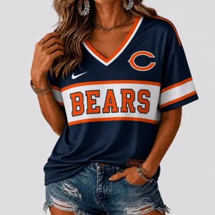 Chicago Bears | Premium NFL Varsity Game Day V-Neck Jersey NTD