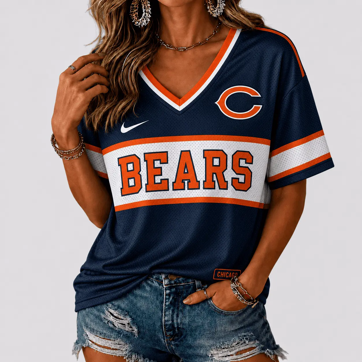 Chicago Bears | Premium NFL Varsity Game Day V-Neck Jersey NTD