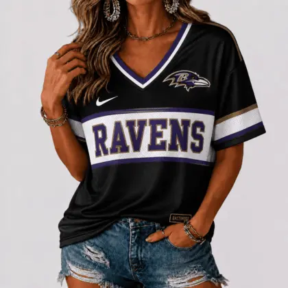 Baltimore Ravens | Premium NFL Varsity Game Day V-Neck Jersey NTD