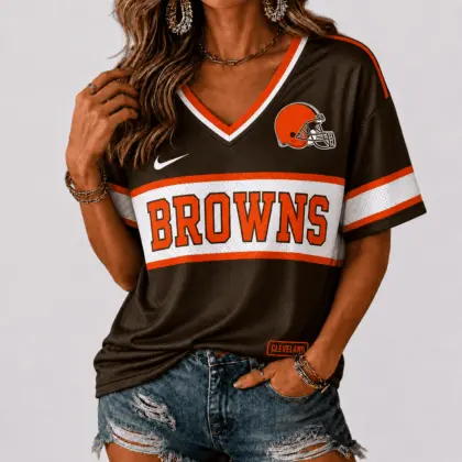 Cleveland Browns | Premium NFL Varsity Game Day V-Neck Jersey NTD