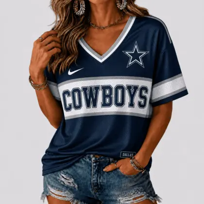 Dallas Cowboys | Premium NFL Varsity Game Day V-Neck Jersey NTD