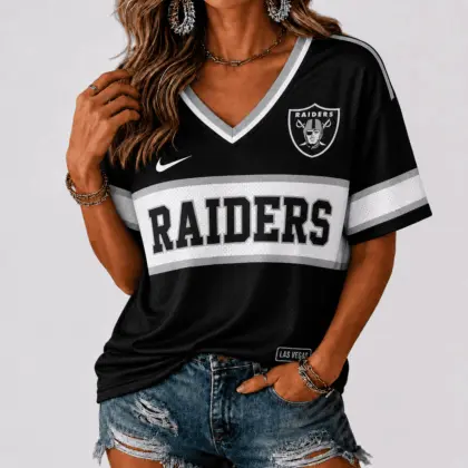 Las Vegas Raiders | Premium NFL Varsity Game Day V-Neck Jersey NTD