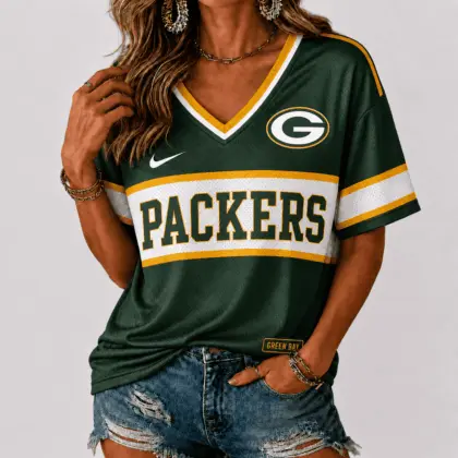Green Bay Packers | Premium NFL Varsity Game Day V-Neck Jersey NTD