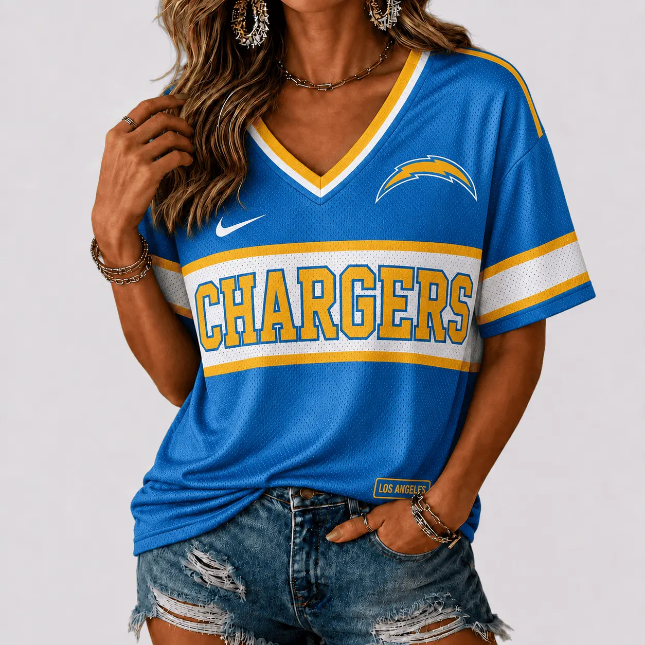 Los Angeles Chargers | Premium NFL Varsity Game Day V-Neck Jersey NTD