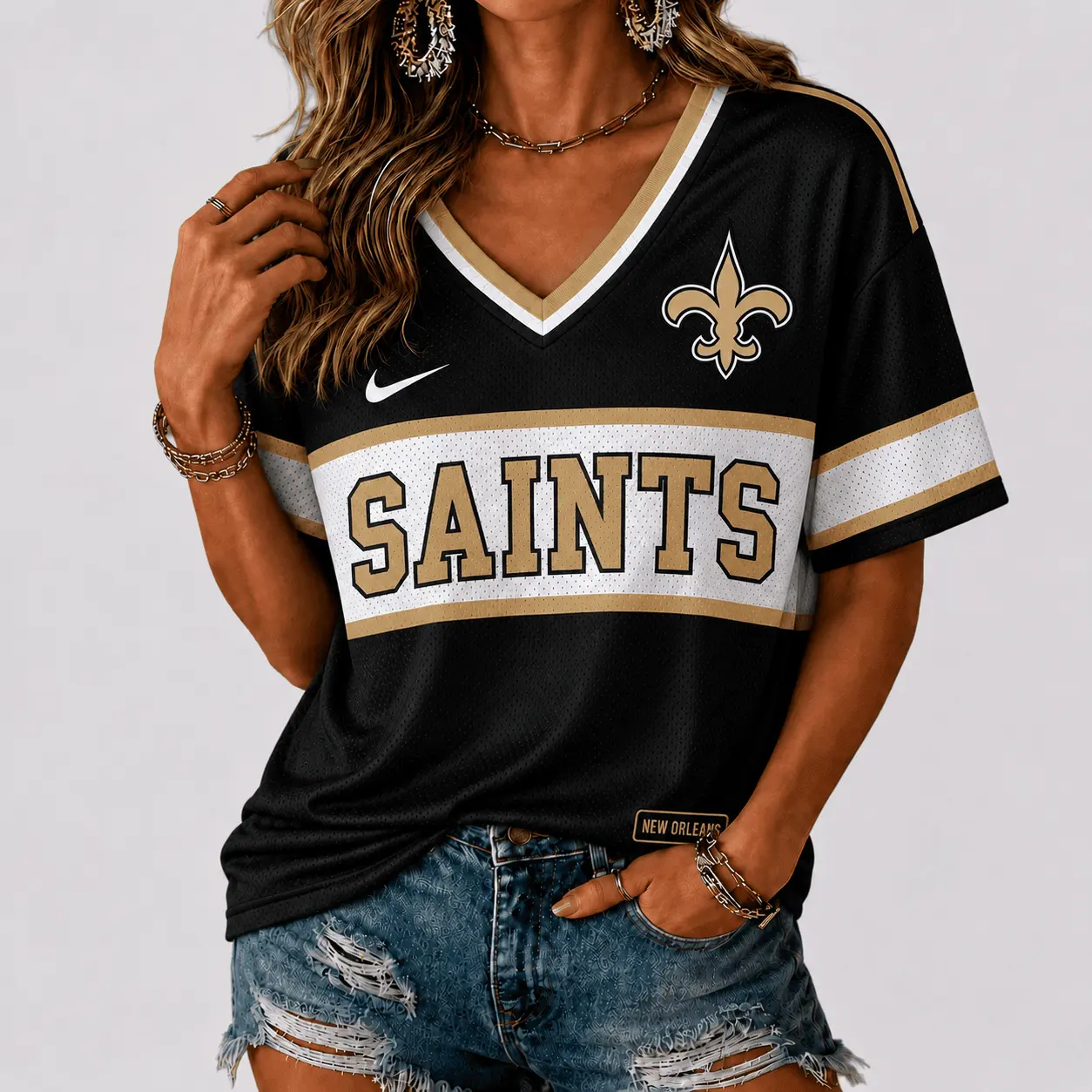 New Orleans Saints | Premium NFL Varsity Game Day V-Neck Jersey NTD
