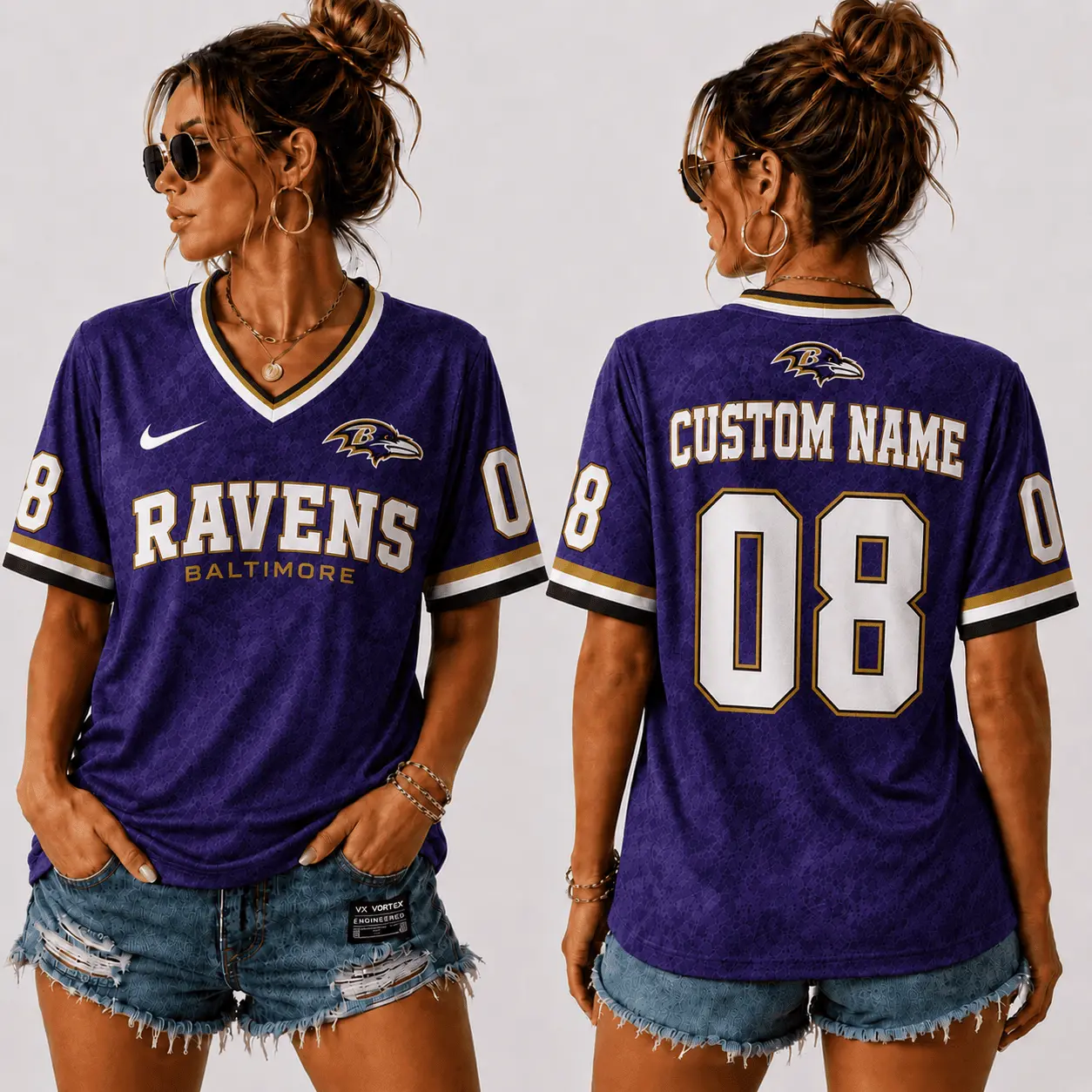 Baltimore Ravens | Premium NFL Sunday Street V-Neck Jersey NTT