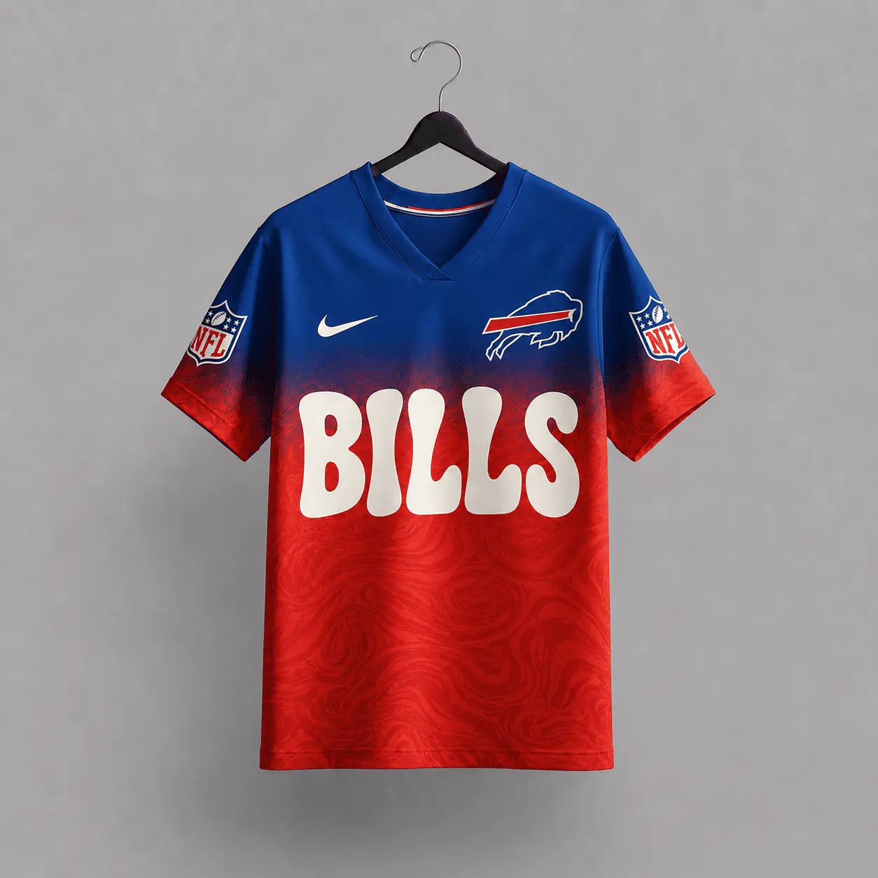 Buffalo Bills | Premium NFL Marble Gradient Fanzone V-Neck Shirt NTD - Image 3