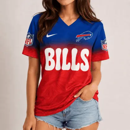 Buffalo Bills | Premium NFL Marble Gradient Fanzone V-Neck Shirt NTD
