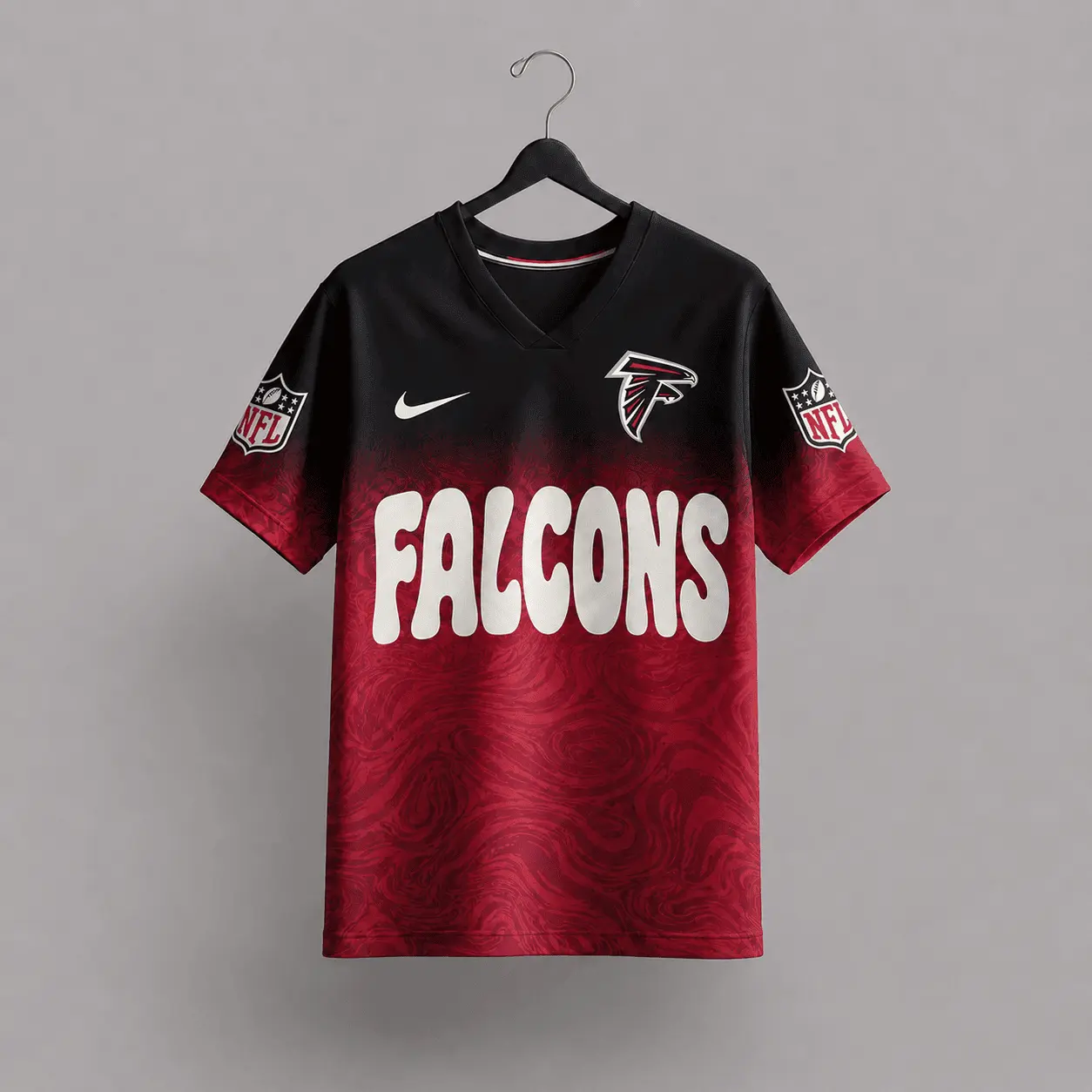 Atlanta Falcons | Premium NFL Marble Gradient Fanzone V-Neck Shirt NTD - Image 3