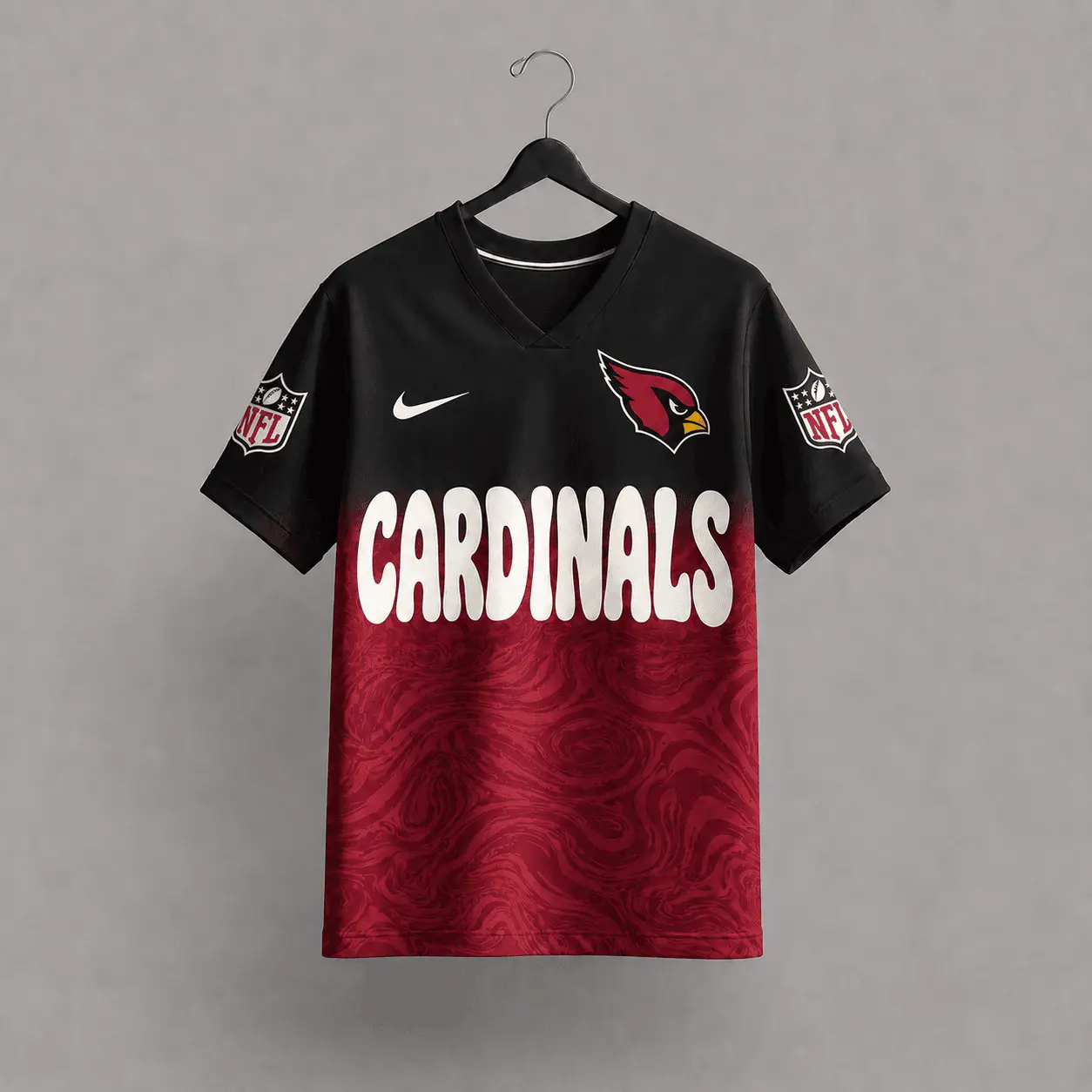 Arizona Cardinals | Premium NFL Marble Gradient Fanzone V-Neck Shirt NTD - Image 3