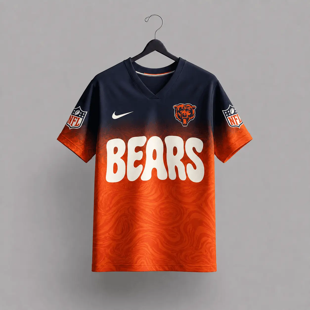 Chicago Bears | Premium NFL Marble Gradient Fanzone V-Neck Shirt NTD - Image 3