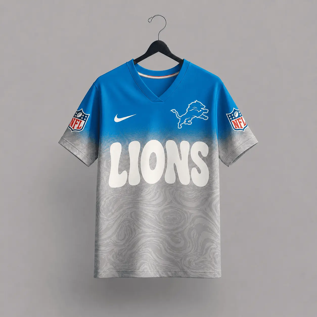 Detroit Lions | Premium NFL Marble Gradient Fanzone V-Neck Shirt NTD - Image 3
