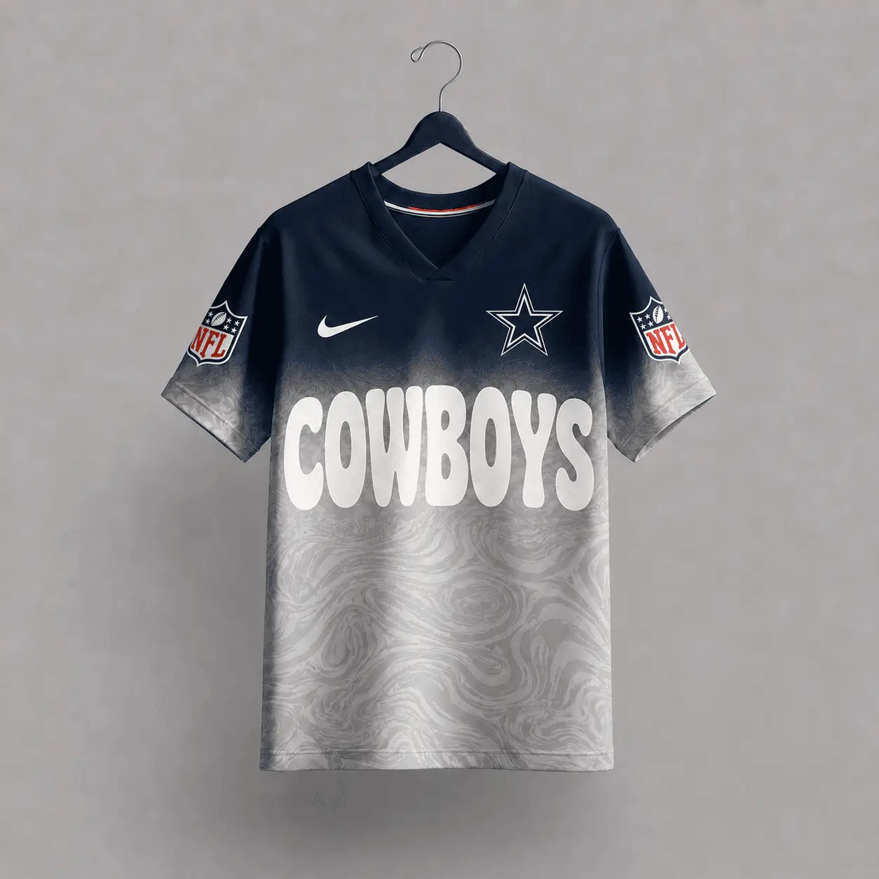 Dallas Cowboys | Premium NFL Marble Gradient Fanzone V-Neck Shirt NTD - Image 3