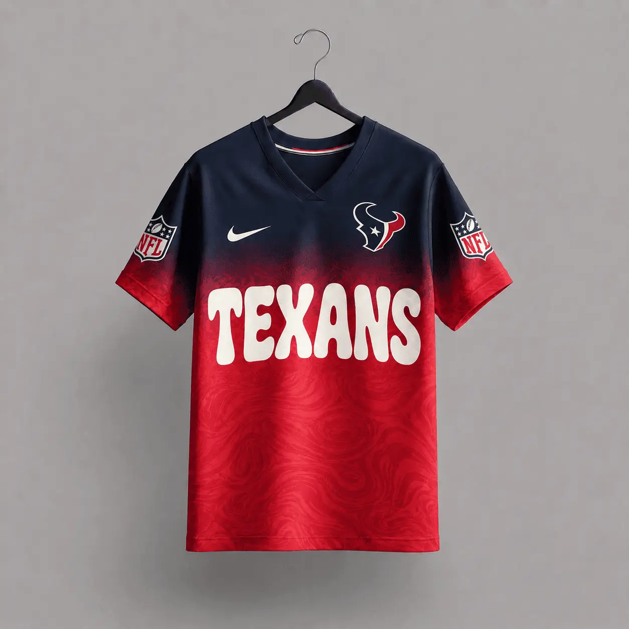 Houston Texans | Premium NFL Marble Gradient Fanzone V-Neck Shirt NTD - Image 3