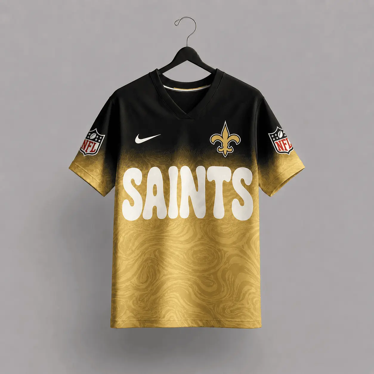 New Orleans Saints | Premium NFL Marble Gradient Fanzone V-Neck Shirt NTD - Image 3