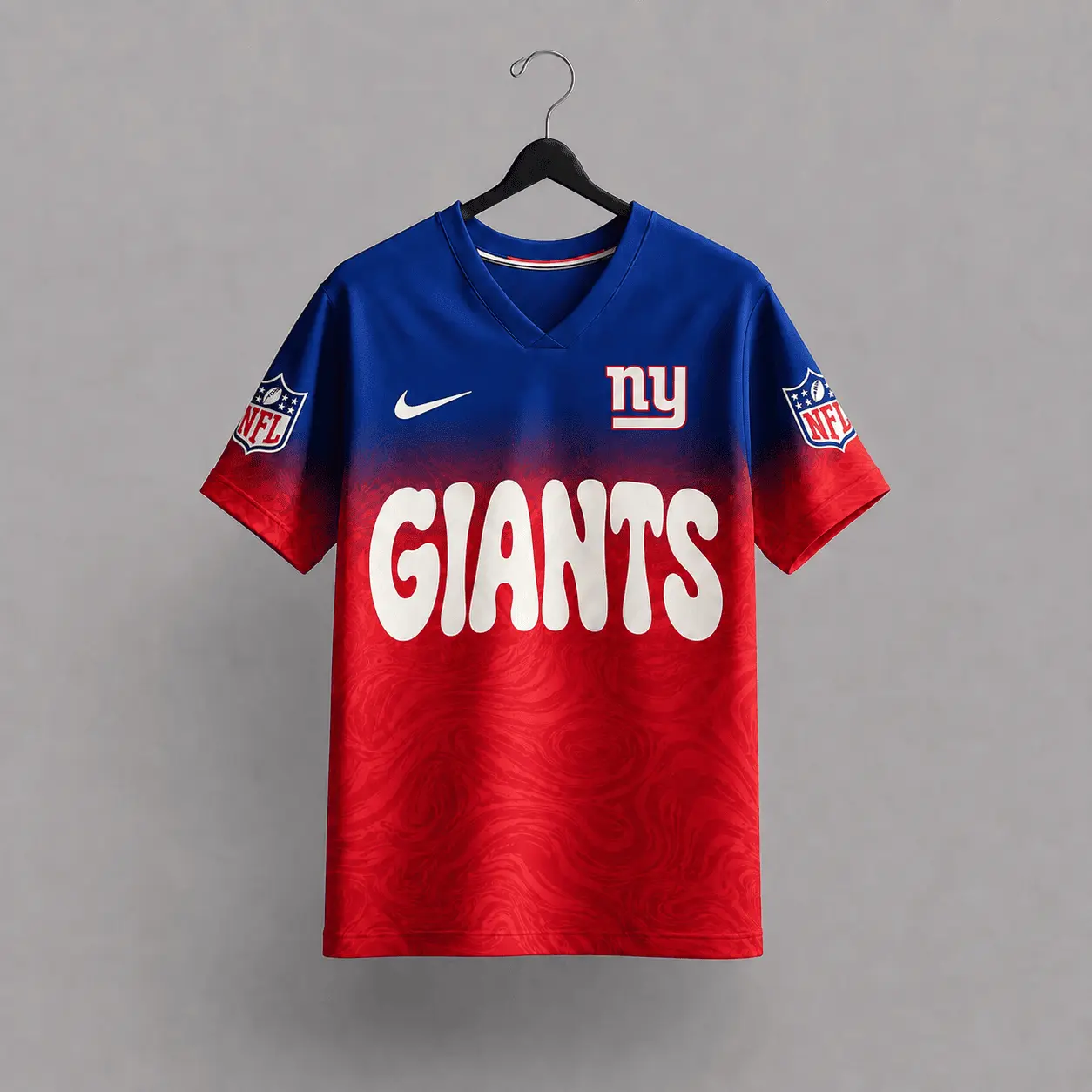 New York Giants | Premium NFL Marble Gradient Fanzone V-Neck Shirt NTD - Image 3