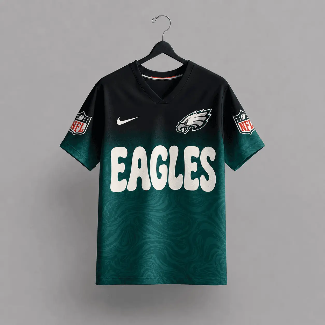 Philadelphia Eagles | Premium NFL Marble Gradient Fanzone V-Neck Shirt NTD - Image 3