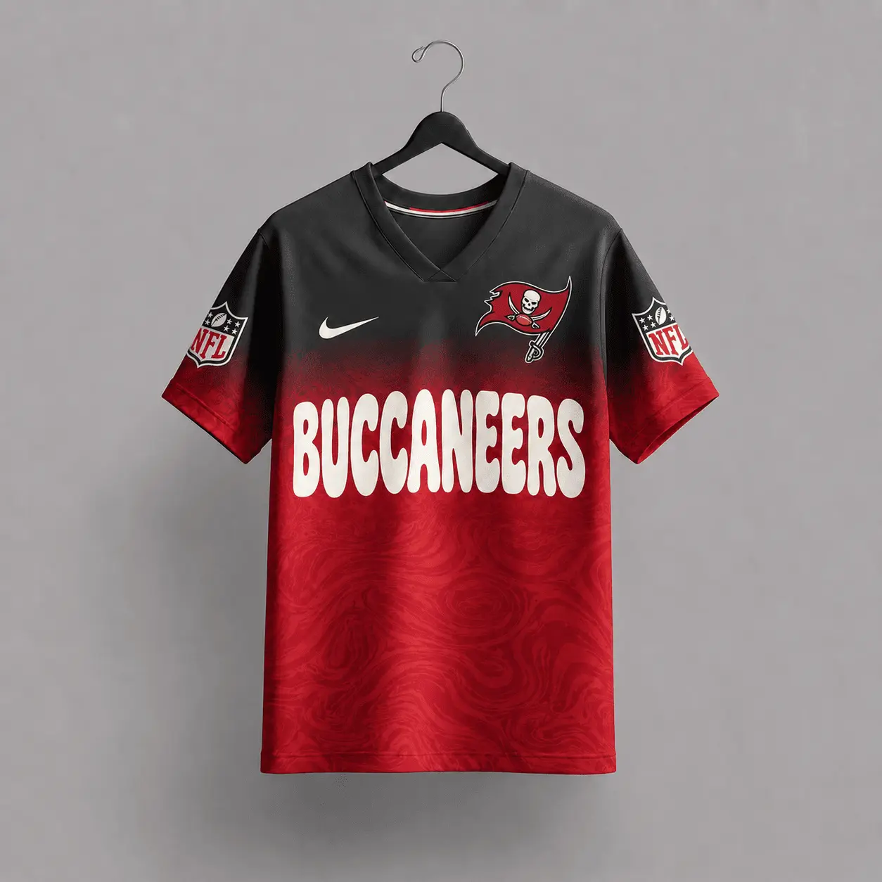 Tampa Bay Buccaneers | Premium NFL Marble Gradient Fanzone V-Neck Shirt NTD - Image 3