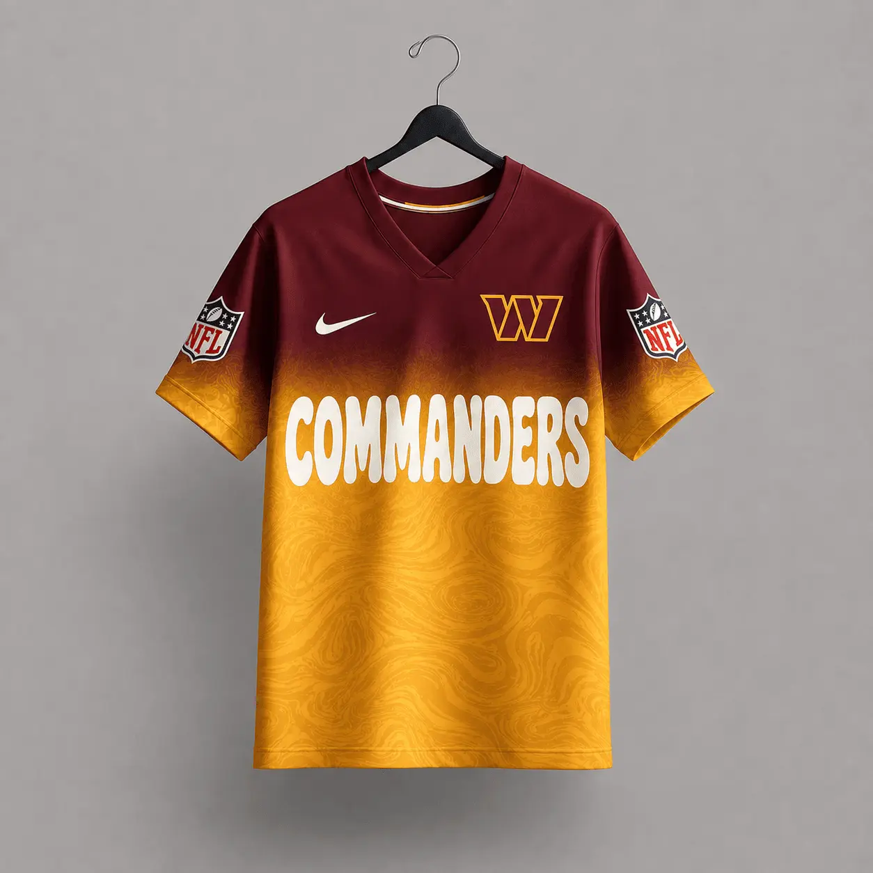 Washington Commanders | Premium NFL Marble Gradient Fanzone V-Neck Shirt NTD - Image 3