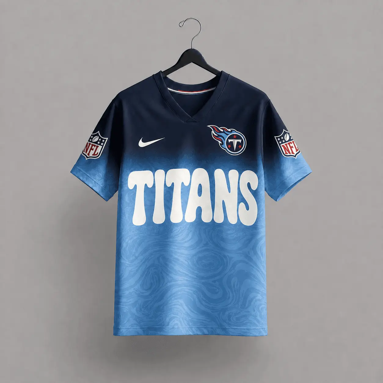 Tennessee Titans | Premium NFL Marble Gradient Fanzone V-Neck Shirt NTD - Image 3