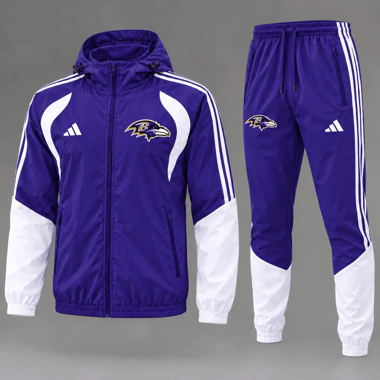 Baltimore Ravens | Premium NFL Game Day Varsity Stripe Tracksuit Set TD