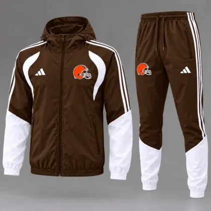 Cleveland Browns | Premium NFL Game Day Varsity Stripe Tracksuit Set TD